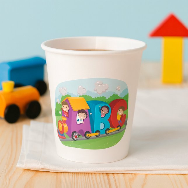 Gobelets En Papier ABC Alphabet Train avec enfants amusant éducatif (Créateur téléchargé)