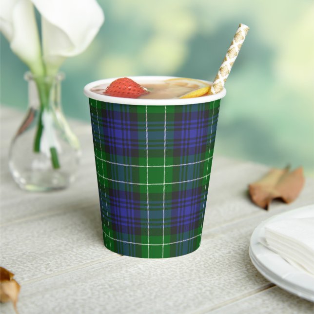 Gobelets En Papier Abercrombie Tartan Scottish Plaid Motif (Insitu)