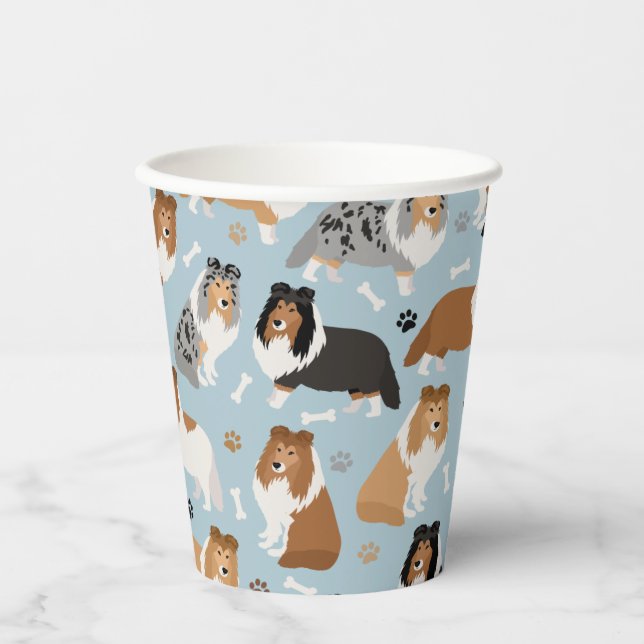 Gobelets En Papier Abri des os et des pattes de chien (Recto)