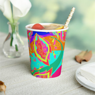 Gobelets En Papier abstract,color,pattern, indian,mandala,pink