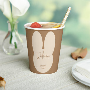 Gobelets En Papier Accueil simple du baby shower de lapin