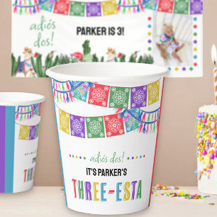 Gobelets En Papier Adios Dos Three-Esta Fête d'anniversaire 3 ans