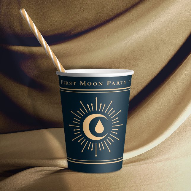 Gobelets En Papier Ado Fille Céleste Bleu Première Lune (In Situ)