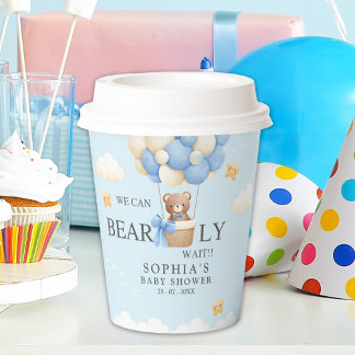 Gobelets En Papier Adorable Bear | Baby shower Boy Party Decoration