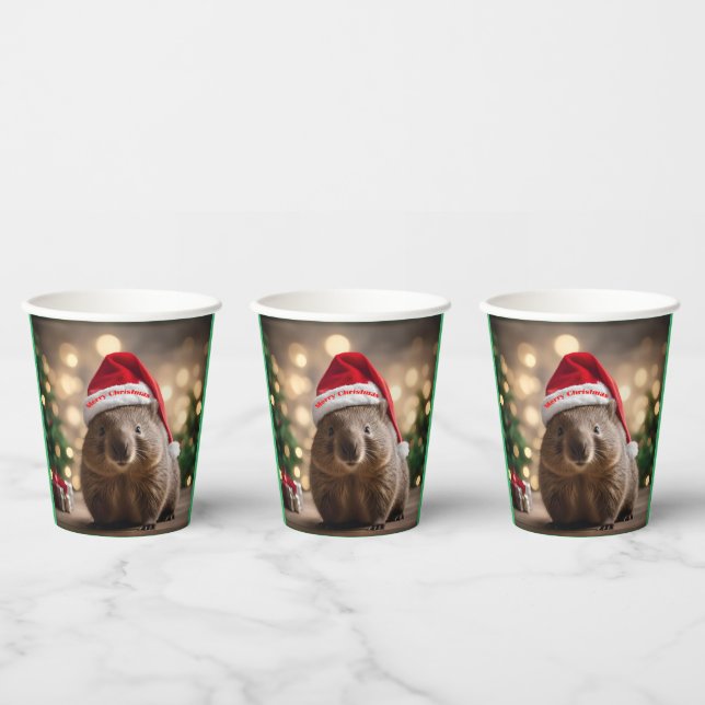 Gobelets En Papier adorable Noël Wombat, (Multi)