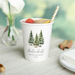 Gobelets En Papier Adventure Attend ! Baby shower des pins d'hiver