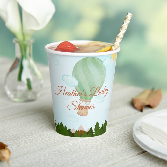 Gobelets En Papier Adventure Await Hot Air Baby shower (Insitu)