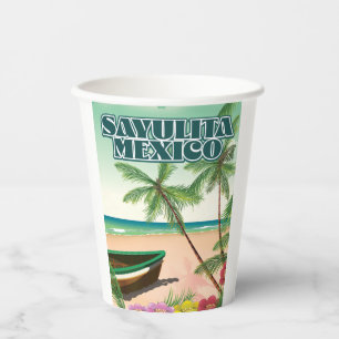 Gobelets En Papier Affiche de la plage de Sayulita Mexique Mug à café