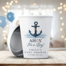 Ahoy C'est un garçon Baby shower bleu marine nauti