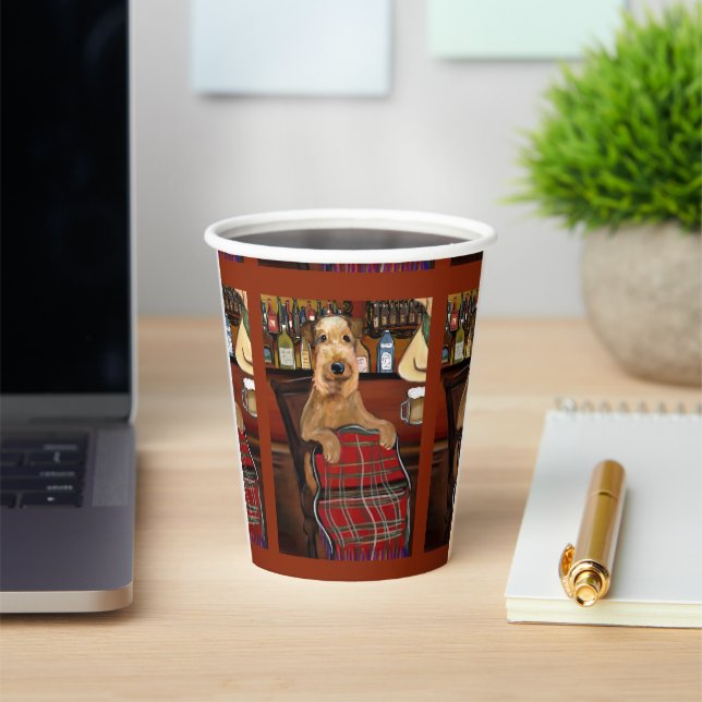 Gobelets En Papier Airedale Terrier     (Insitu)