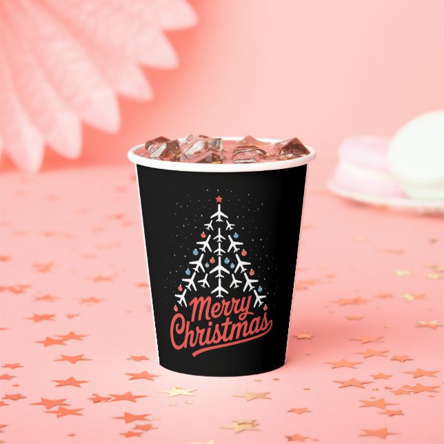 Gobelets En Papier Airplane Christmas Tree Pilot (Insitu)
