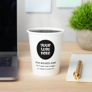 Gobelets En Papier Ajoutez le logo de votre entreprise / société