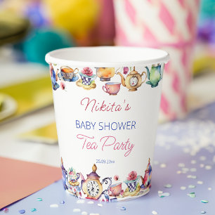 Gobelets En Papier Alice au pays des merveilles baby shower thé party