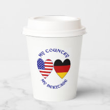 Allemagne USA Drapeau Coeurs Pays Patrimoine