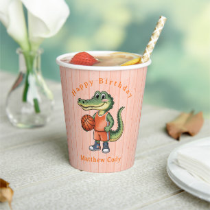 Gobelets En Papier Alligator Basketball fête d'anniversaire pour les