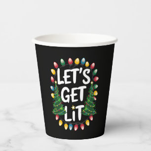 Gobelets En Papier Allumons les lumières de Noël drôles de boissons d