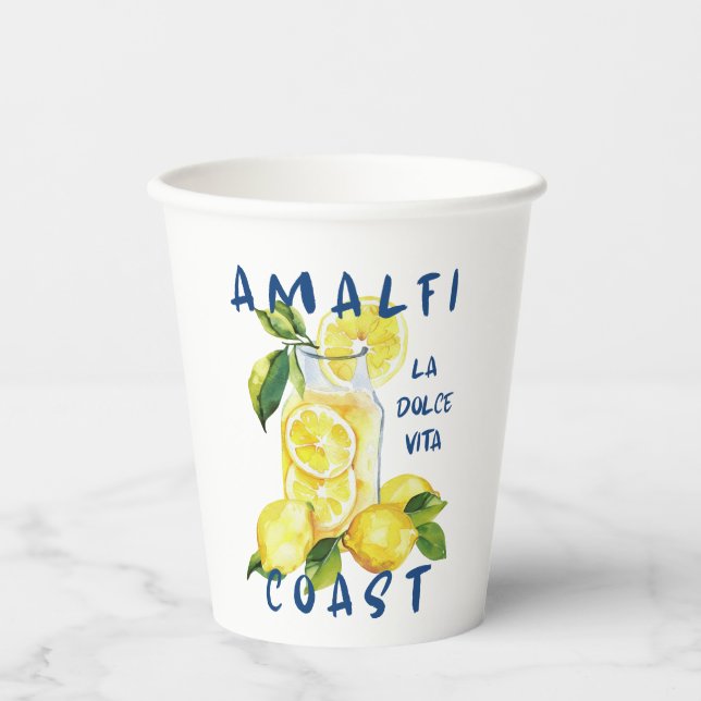Gobelets En Papier Amalfi Coast Sticker – La Dolce Vita Limoncello  (Recto)