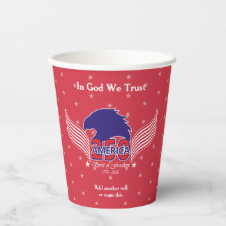 Gobelets En Papier America 250th-Spirit of Freedom-Red-Editable Text