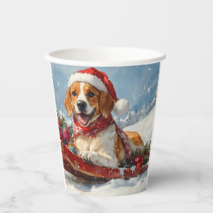 Gobelets En Papier American English Foxhound dans Sledge Christmas