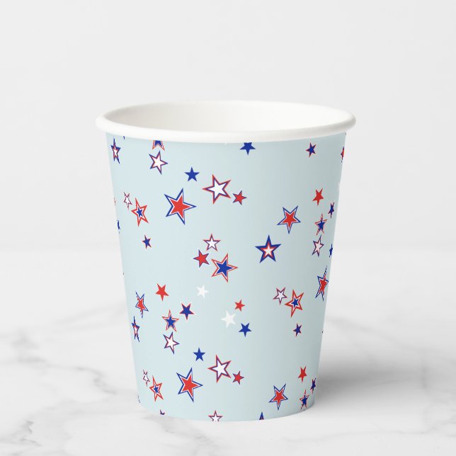 Gobelets En Papier American Patriotic Starry Field (Recto)