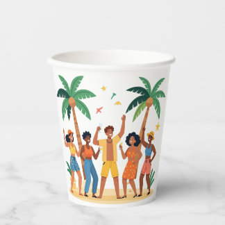 Gobelets En Papier Amis de la fête tropicale de plage Célébration d'é
