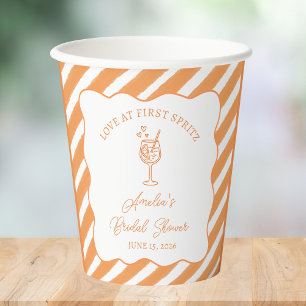 Gobelets En Papier Amour au Premier Spritz Fête de Mariage Italienne 