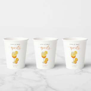 Gobelets En Papier Amour au premier Spritz Orange Fizz Enterrement de