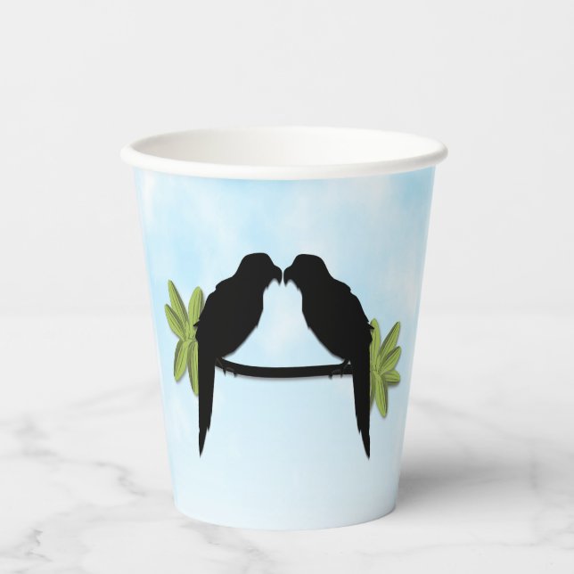 Gobelets En Papier Amour du perroquet (Recto)