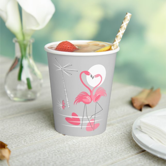 Gobelets En Papier Amour Flamant rose (Insitu)