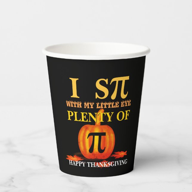 Gobelets En Papier Amusants J'ESPIONNE CITROUILLE PIE Thanksgiving (Verso)