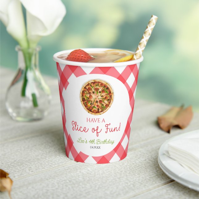 Gobelets En Papier Amusez-vous ! Pizza fête d'anniversaire (Insitu)