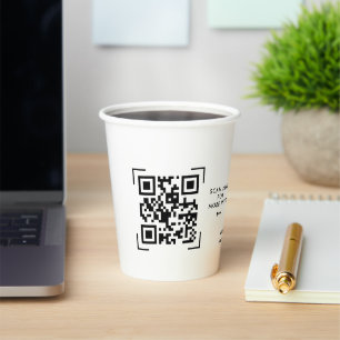 Gobelets En Papier Analyse du code QR Business Logo Professionnel