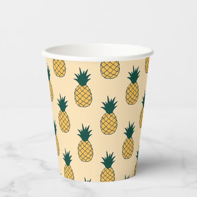 Gobelets En Papier Ananas Aloha (Recto)