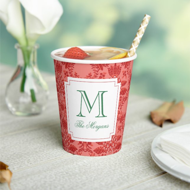 Gobelets En Papier Ananas de Noël festif Monogramme (Insitu)