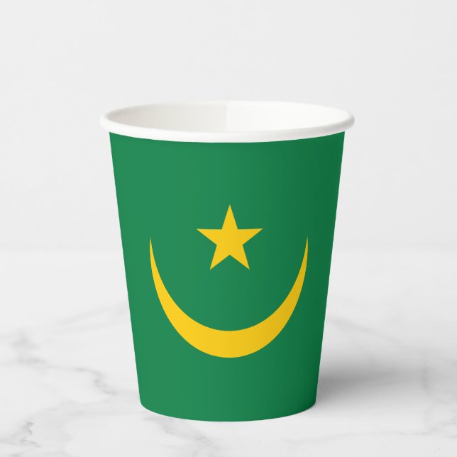 Gobelets En Papier Ancien drapeau de Mauritanie (Gauche)