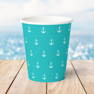 Gobelets En Papier Ancre blanche avec couleur Arrière - plan modifiab