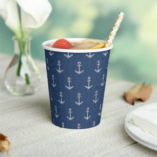 Gobelets En Papier Ancre de la mer de Knit