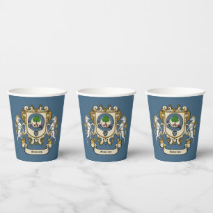 Gobelets En Papier Anderson Clan Badge bleu Personnalisé