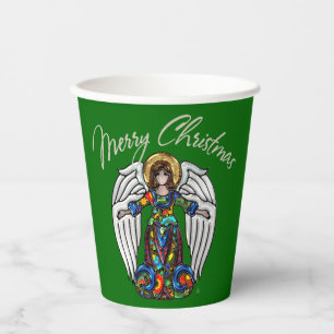 Gobelets En Papier Ange du gardien de l'icône russe pour Noël