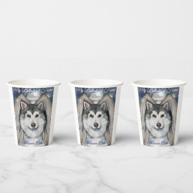 Gobelets En Papier Ange Malamute d'Alaska (Multi)