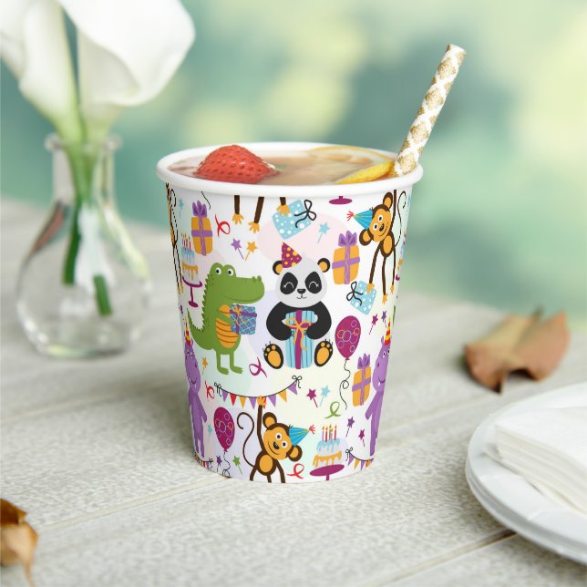 Gobelets En Papier Animaux Anniversaire Enfants (Insitu)