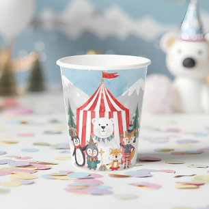 Gobelets En Papier Animaux de cirque d'hiver Anniversaire de enfants 