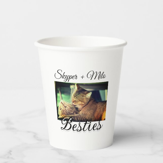 Gobelets En Papier Animaux de compagnie amis besties ajouter nom anim (Recto)