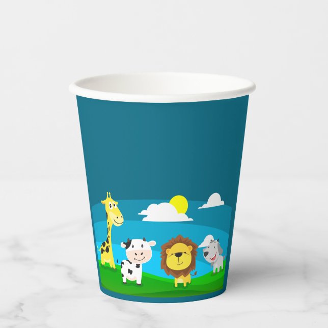 Gobelets En Papier Animaux de dessin animé         (Recto)