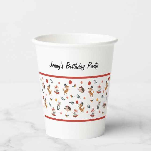 Gobelets En Papier Animaux de fête  (Recto)