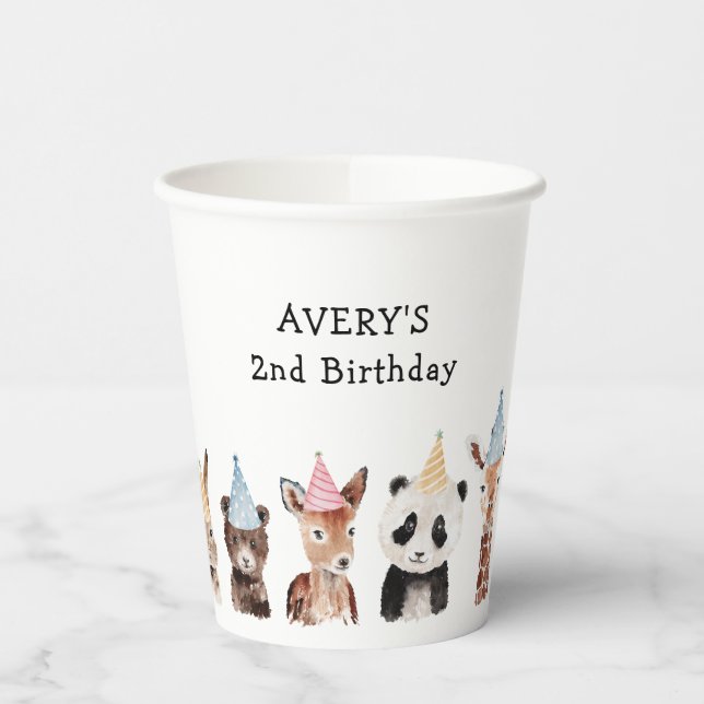 Gobelets En Papier Animaux de fête Anniversaire (Gauche)
