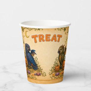 Gobelets En Papier Animaux de fête d'Halloween personnalisés 8 oz