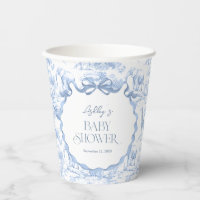 Animaux de Safari Toile de Jouy Bleue Baby shower