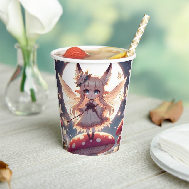 Gobelets En Papier Anime Girl Pixie Hippie Lune Fée (Insitu)