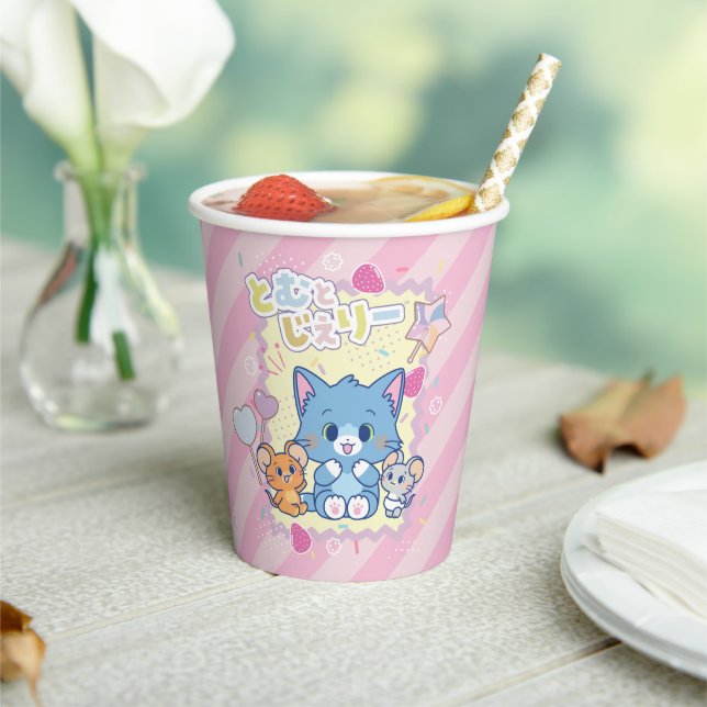 Gobelets En Papier Anime Tom et Jerry Strawberry Fun (Insitu)